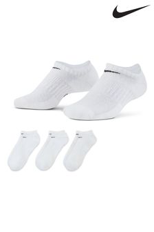 Nike Adult White Everyday Cushioned Trainer Socks Three Pack