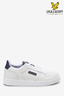 lyle and scott white leather trainers