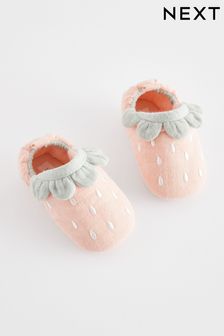 Pink Strawberry Character Slip-On Baby Shoes (0-24mths)