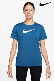 Nike Blue Dri-FIT Graphic Swoosh Short Sleeve T-Shirt