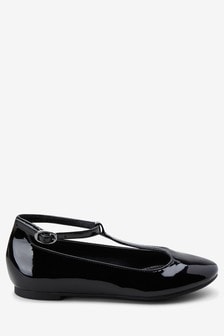 black flat school shoes