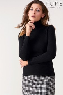 black polo neck ladies jumper
