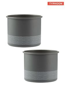 Typhoon Grey Two Monochrome Herb Planters