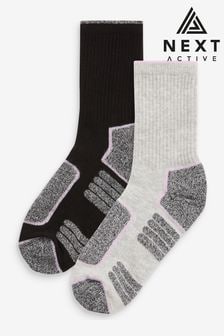 Black/Grey Next Active Sports Walking Ankle Socks 2 Pack