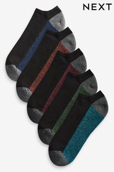 Black 5 Pack Cushioned Trainer Socks