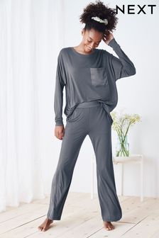 Charcoal Grey Wide Leg Pyjamas