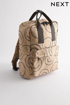 Smile Print Handle Backpack