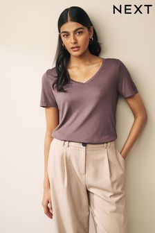 Brown Slouch V-Neck T-Shirt