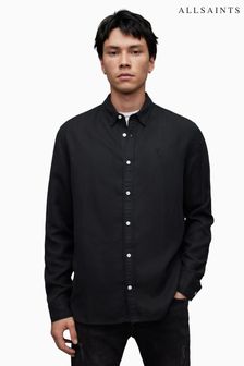 AllSaints Black Laguna Shirt With Linen