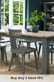 Bentley Designs Grey Oakham 6 To 8 Seater Extending Dining Table