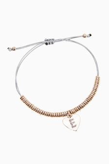 Rose Gold Tone Initial Charm Pully Bracelet