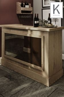 K Interiors Brown Embleton Solid Wood Free Standing Bar