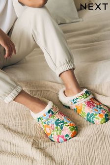 Floral Scion at Next Faux Fur Lined Clog Slippers