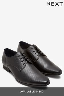Black Perforated Derby Shoes