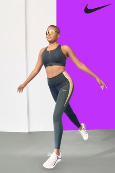 Nike Swoosh Zip Front Medium Support Sports Bra