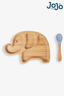 JoJo Maman Bébé Elephant Bamboo Suction Plate & Spoon Set