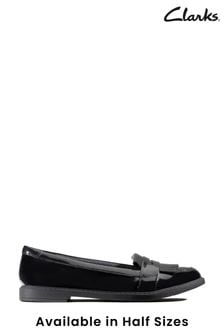 Clarks Black Patent Scala Bright Kids Shoes