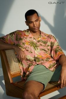 GANT Pink Relaxed Fit Hawaiian Print Short Sleeve Shirt