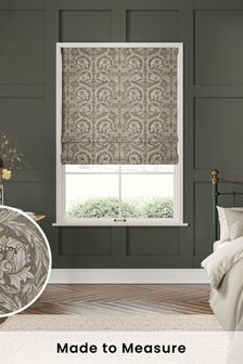 William Morris At Home Limestone Grey African Marigold Velvet Made to Measure Roman Blinds