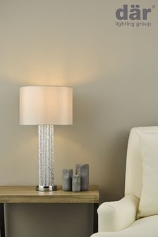 Dar Lighting Silver Lazio Table Lamp