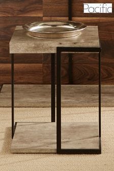 Pacific Black Concrete Effect MDF & Iron Side Table