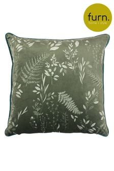 furn. Sage Green Fearne Botanical Polyester Filled Cushion