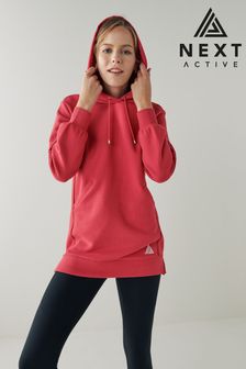 Berry Red Next Active Longline Sports Hoodie