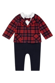 tartan baby sleepsuit