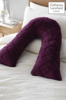 Catherine Lansfield Cosy and Soft Diamond Fleece V-Shaped Cushion