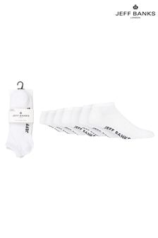 Jeff Banks White Classic Trainer Liners Socks 7 Pack