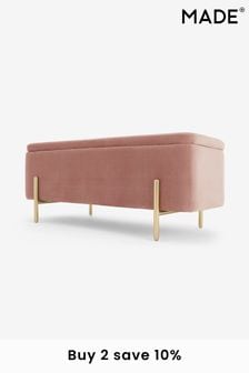 MADE.COM Blush Pink Asare Storage Ottoman Bench