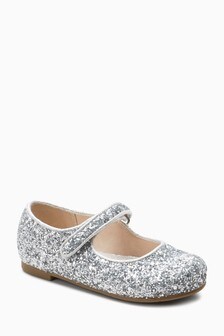 silver flower girl shoes uk