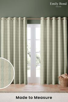 Emily Bond Sage Green George Stripe Made to Measure Curtains