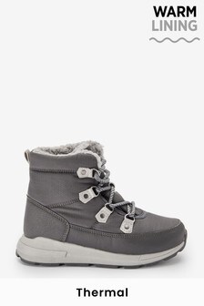 Grey Water Resistant And Thermal Thinsulate™ Lined Sporty Hiker Boots