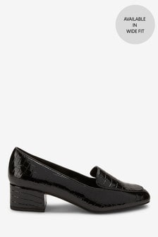 black heel loafers
