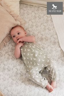 The Little Tailor Baby 100% Cotton Jersey Bunny Print Dungarees