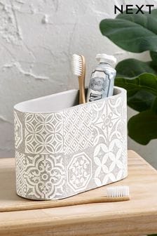 Tile Print Toothbrush Holder