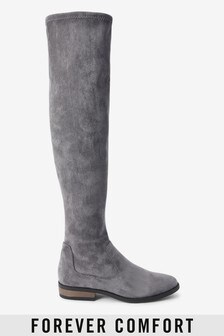 grey long boots ladies