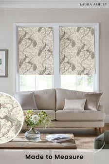 Laura Ashley Natural Belvedere Soft Truffle Made to Measure Roman Blind