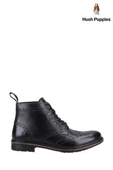 Hush Puppies Joshua Brogue Black Boots