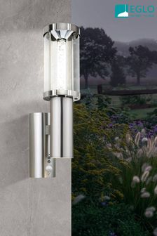 Eglo Silver Trono Stick LED Steel Exterior Wall Light