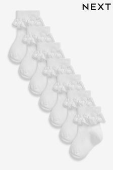 White Lace Socks 7 Pack (0mths-2yrs)
