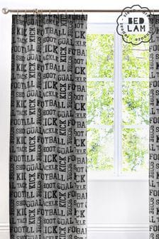 Bedlam Grey Football Pencil Pleat Curtains