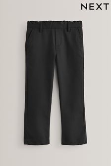 Black Pull-On Waist School Formal Straight Trousers (3-17yrs)
