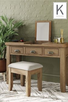 K Interiors Smoked Oak Embleton Solid Wood Dressing Table