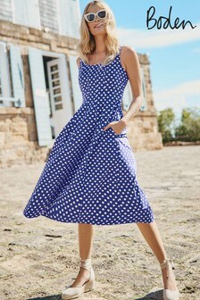 boden blue and white dress