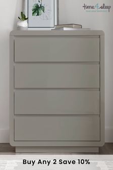 time4sleep Grey Marlow High Gloss Four Drawers Chest