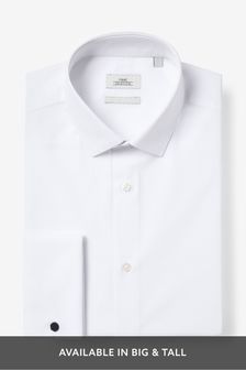White Slim Fit Double Cuff Easy Care Shirt