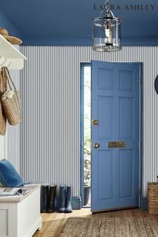 Blue Farnworth Stripe Smoke Blue Wallpaper