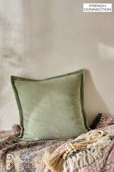 French Connection Sage Washed Velvet Cushion